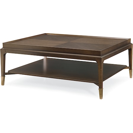 Contemporary Rectangular Cocktail Table with Open Shelf