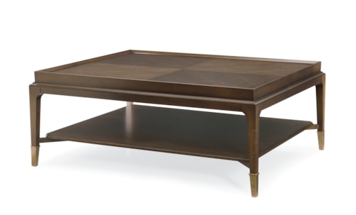 Contemporary Rectangular Cocktail Table with Open Shelf