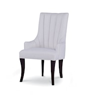 Becca Transitional Channeled Upholstered Dining Arm Chair