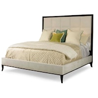 Transitional Upholstered King Headboard with Tufting