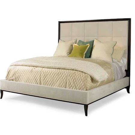 Transitional Upholstered King Headboard with Tufting