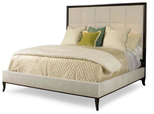 Transitional Upholstered King Headboard with Tufting