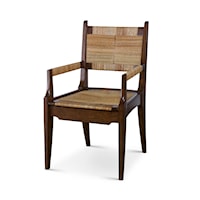 Transitional Dining Chair with Woven Seat and Backrest
