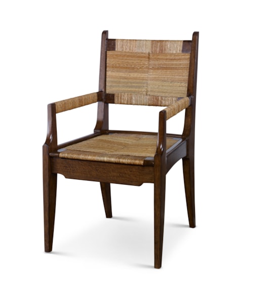 Transitional Dining Chair with Woven Seat and Backrest