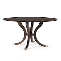 Transitional 60" Round Dining Table with Toe Caps