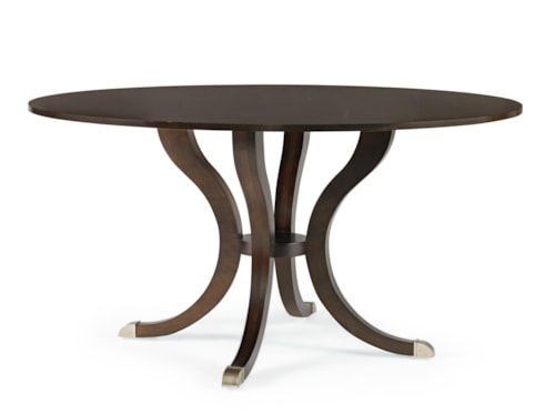 Transitional 60" Round Dining Table with Toe Caps