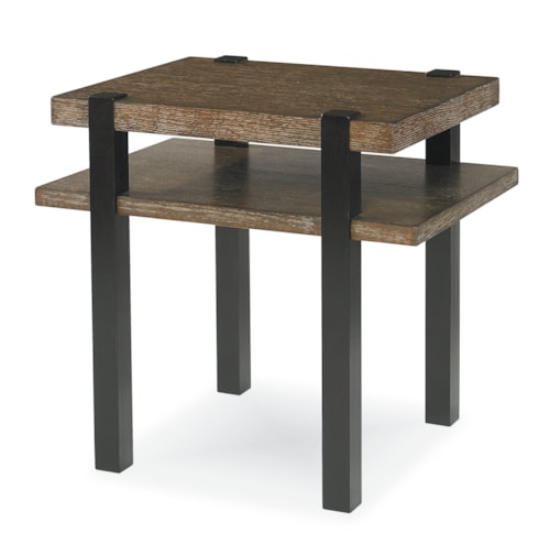Spring Contemporary Lamp Table with Open Shelf