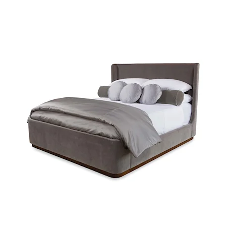 Contemporary Yvette Upholstered Queen Bed with Sleigh Frame