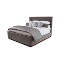 Contemporary Yvette Upholstered King Bed with Sleigh Frame