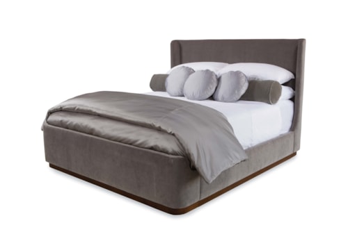 Contemporary Yvette Upholstered King Bed with Sleigh Frame