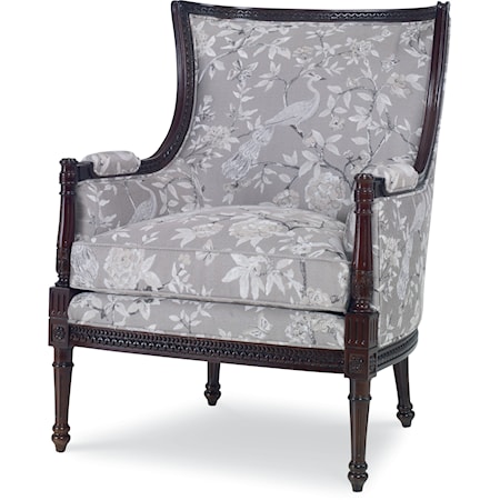 York Transitional Upholstered Accent Arm Chair