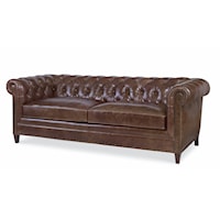 Sorenson Traditional Chesterfield Tufted Leather Sofa