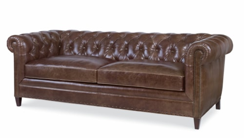 Sorenson Traditional Chesterfield Tufted Leather Sofa