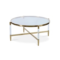 Stella Contemporary Coffee Table with Acrylic Top and Gold Accents