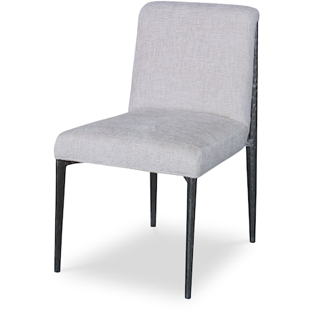 Mid-Century Modern Dining Side Chair with Upholstered Seat