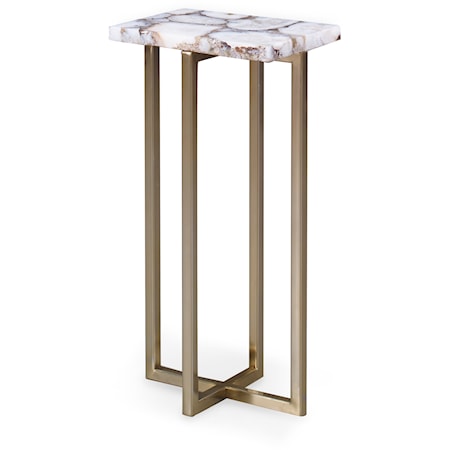 Jasmine Contemporary Accent Table with Agate Stone Top