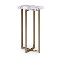 Jasmine Contemporary Accent Table with Agate Stone Top