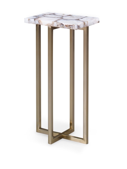 Jasmine Contemporary Accent Table with Agate Stone Top