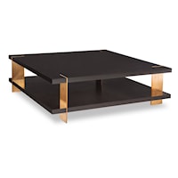 Drake Contemporary Cocktail Table with Open Shelf