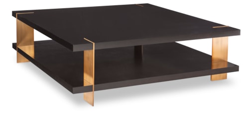 Drake Contemporary Cocktail Table with Open Shelf