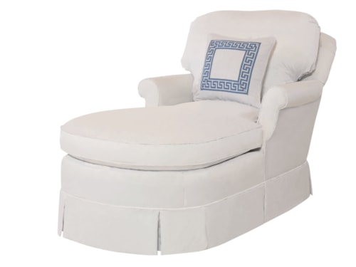 Traditional Chaise with Rolled Arms and Skirted Base