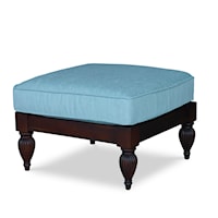 Traditional Outdoor Ottoman with Turned Legs