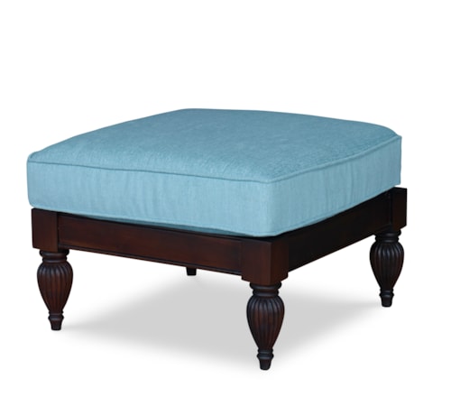 Traditional Outdoor Ottoman with Turned Legs