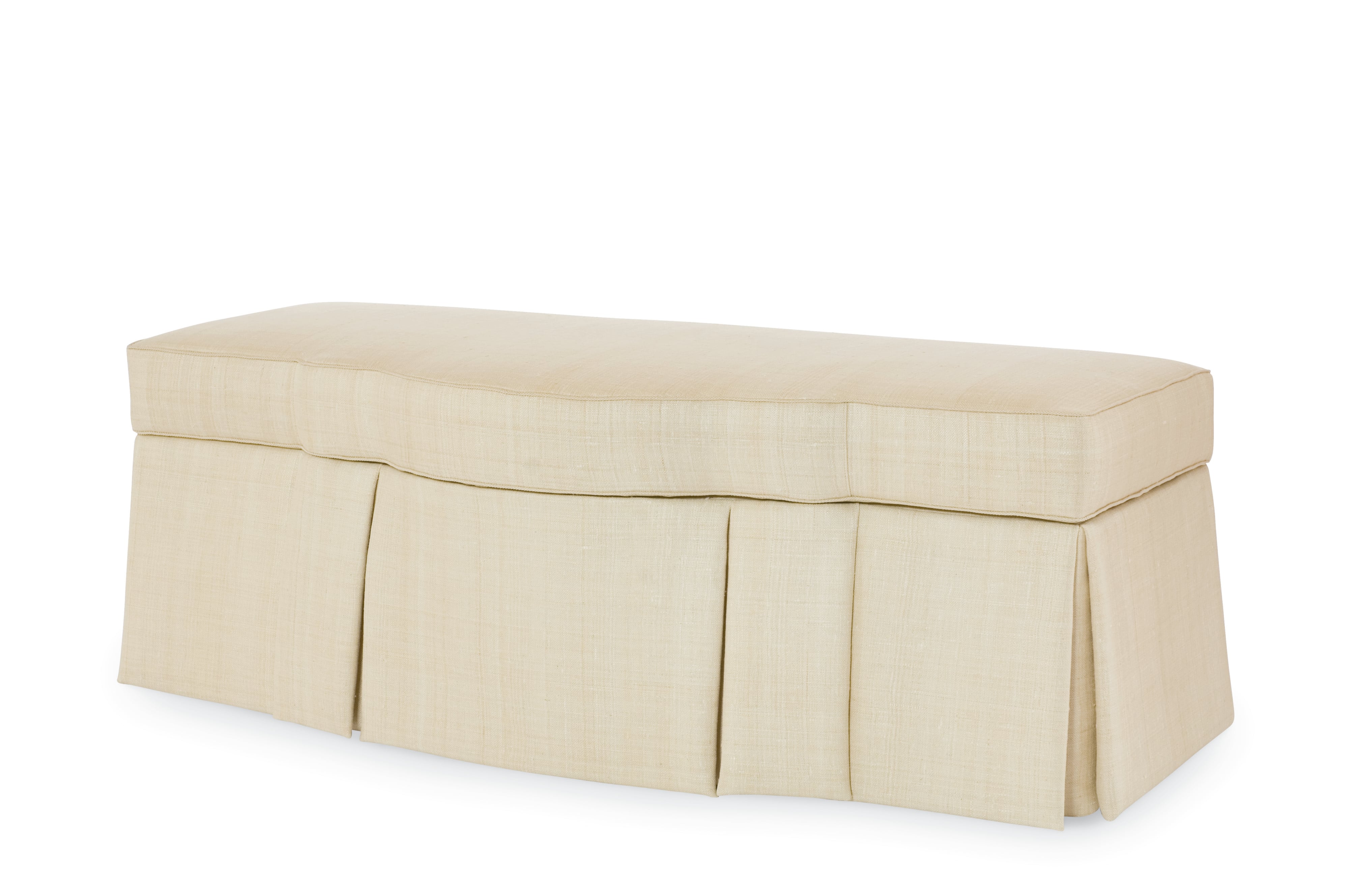 Skirted store storage bench