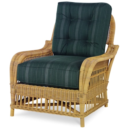 Outdoor Wicker Lounge Chair W/ Button Back