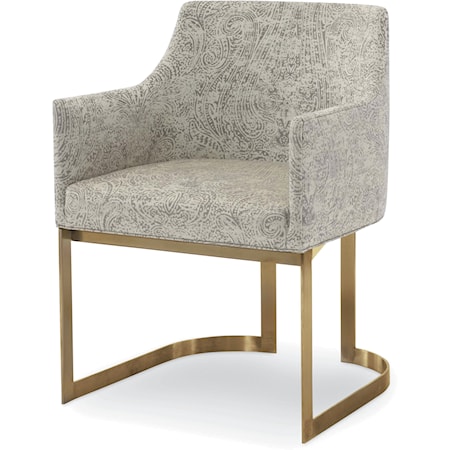 Copenhagen Contemporary Upholstered Brass Arm Chair