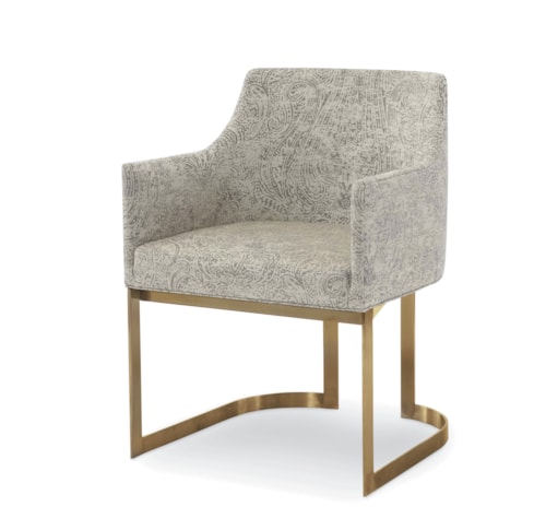 Copenhagen Contemporary Upholstered Brass Arm Chair