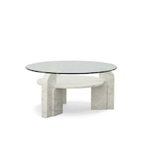 Nico Contemporary Coffee Table with Glass Top