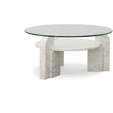 Nico Contemporary Coffee Table with Glass Top