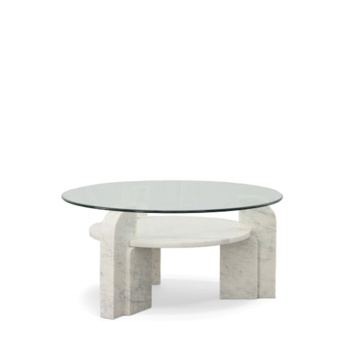 Nico Contemporary Coffee Table with Glass Top