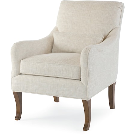 Transitional High-Leg Accent Chair with English Arms