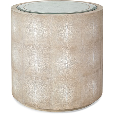 Monarch Transitional Side Table with Glass Top