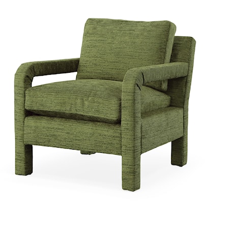Contemporary Accent Chair with Open Upholstered Arms and Legs