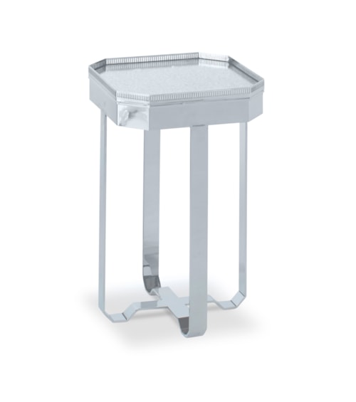 Transitional Gallery Side Table with Mirror Top