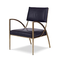 Sylvie Contemporary Antique Brass Occasional Chair