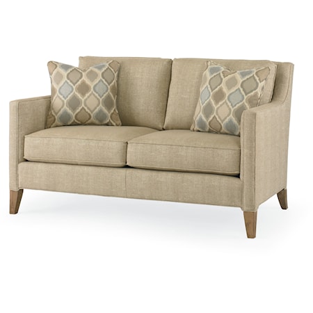 Contemporary Del Mar Love Seat with Slope Arms