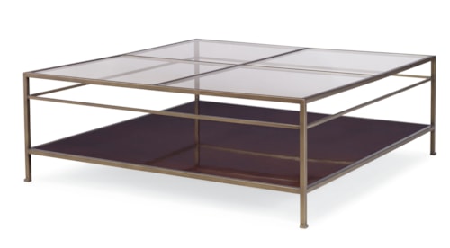 Hyde Park Contemporary Square Cocktail Table with Open Shelf