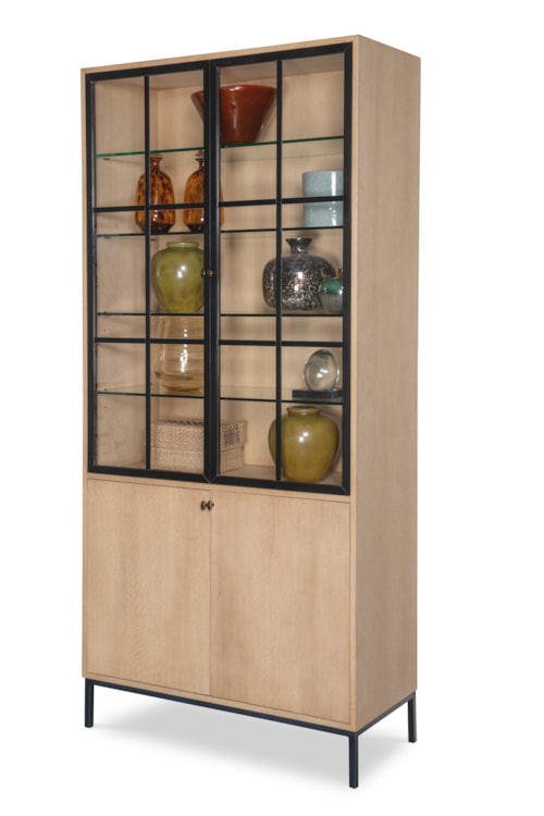 Open Sky Contemporary Tall 2-Door Display Cabinet - Natural