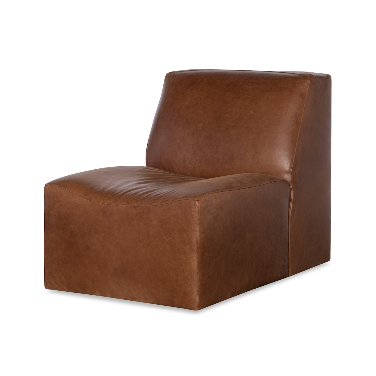 Century Leather Stone Armless Chair