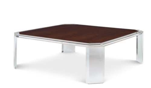 Transitional Phoenix Coffee Table with Oak Top