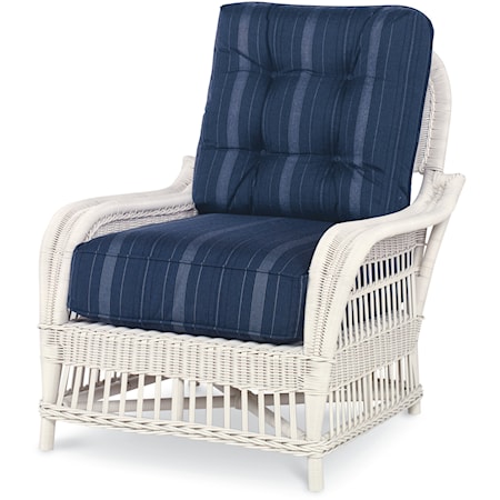 Causal Outdoor Wicker Lounge Chair W/ Button Back