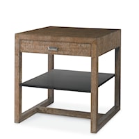 Contemporary 1-Drawer Lamp Side Table with Open Shelf