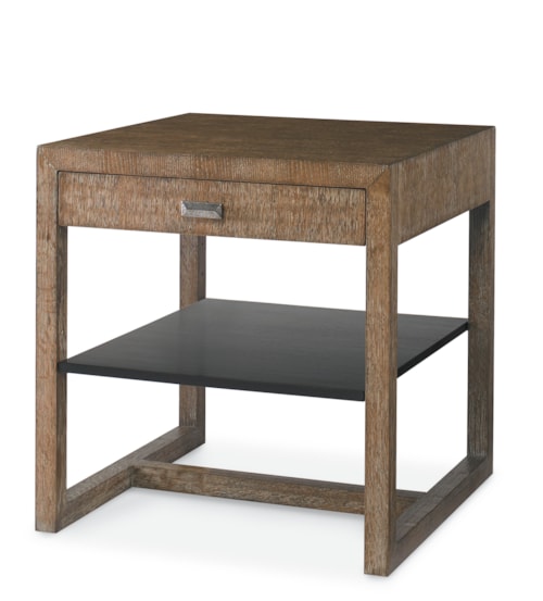 Contemporary 1-Drawer Lamp Side Table with Open Shelf