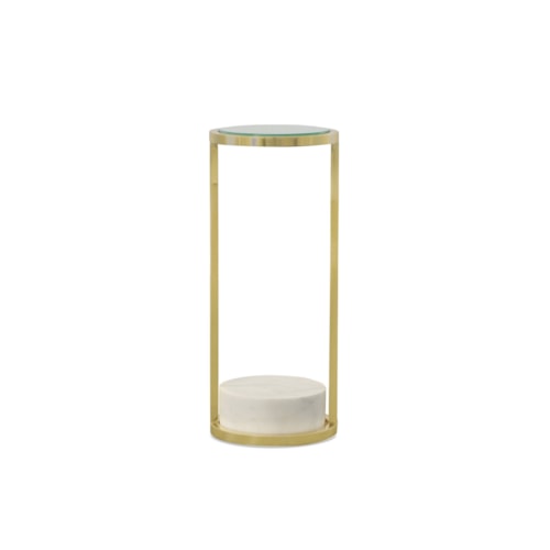 Vista Contemporary Spot Table with Polished Brass Base