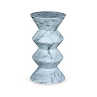 Mid-Century Modern Round Martini Table - White Faux Marble