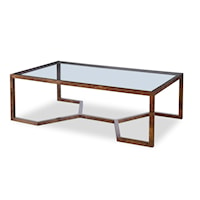 Kingsley Contemporary Cocktail Table with Glass Inset Top
